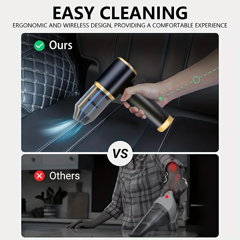 powerful cordless handheld vacuum cleaner with blow suction function usb rechargeable cordless mini vacuum suitable for home car office lightweight portable sweeper with filter dust cup blow sweep mode Product details 5