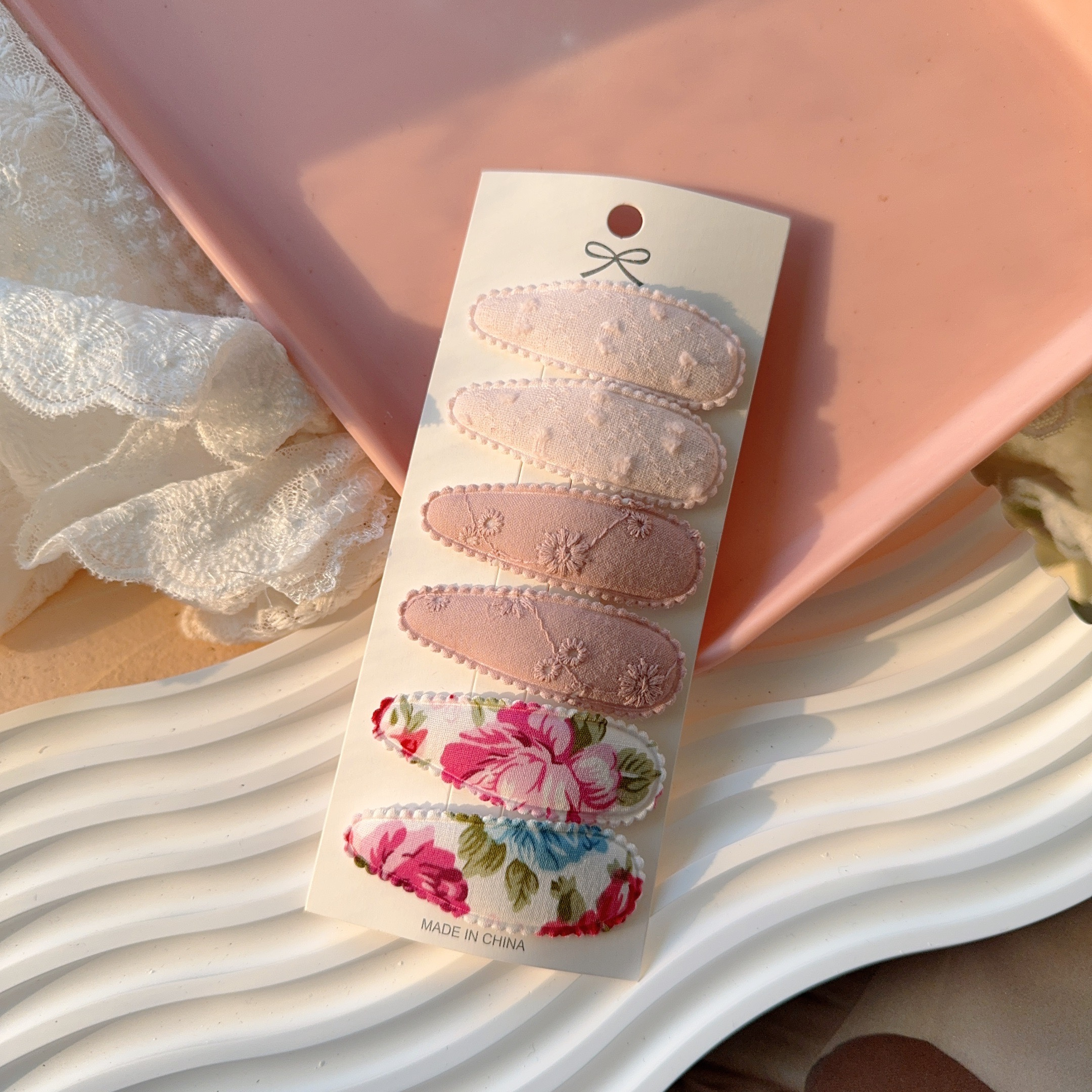 6pcs/set Hair Clips Fabric Hairpins Hairgripe Headwear Accessories