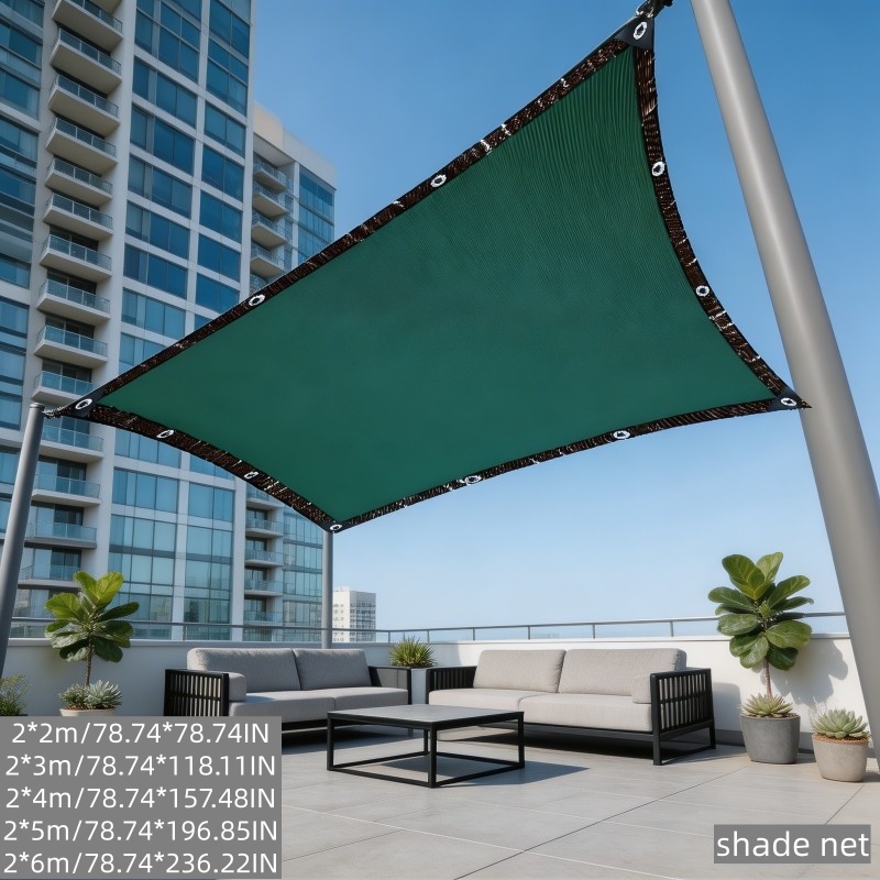 TEMU 1pc Dark Greensun Shade Net 85% Shade Rate Frost Proof Vegetable Shading Balcony Garden Shading