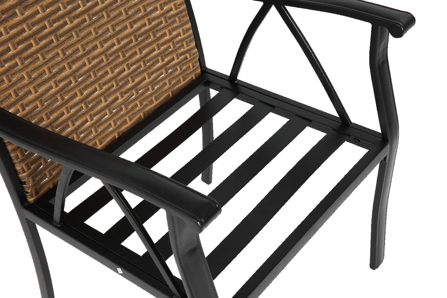 Andehomy 7pcs Patio Dining Set with 6 Chairs And 1 Table, Outdoor Dining Set with 2 Wicker Swivel Patio Dining Chairs with Cushions & Black, Rectangular Woodgrain Metal Dining Table with 1.75