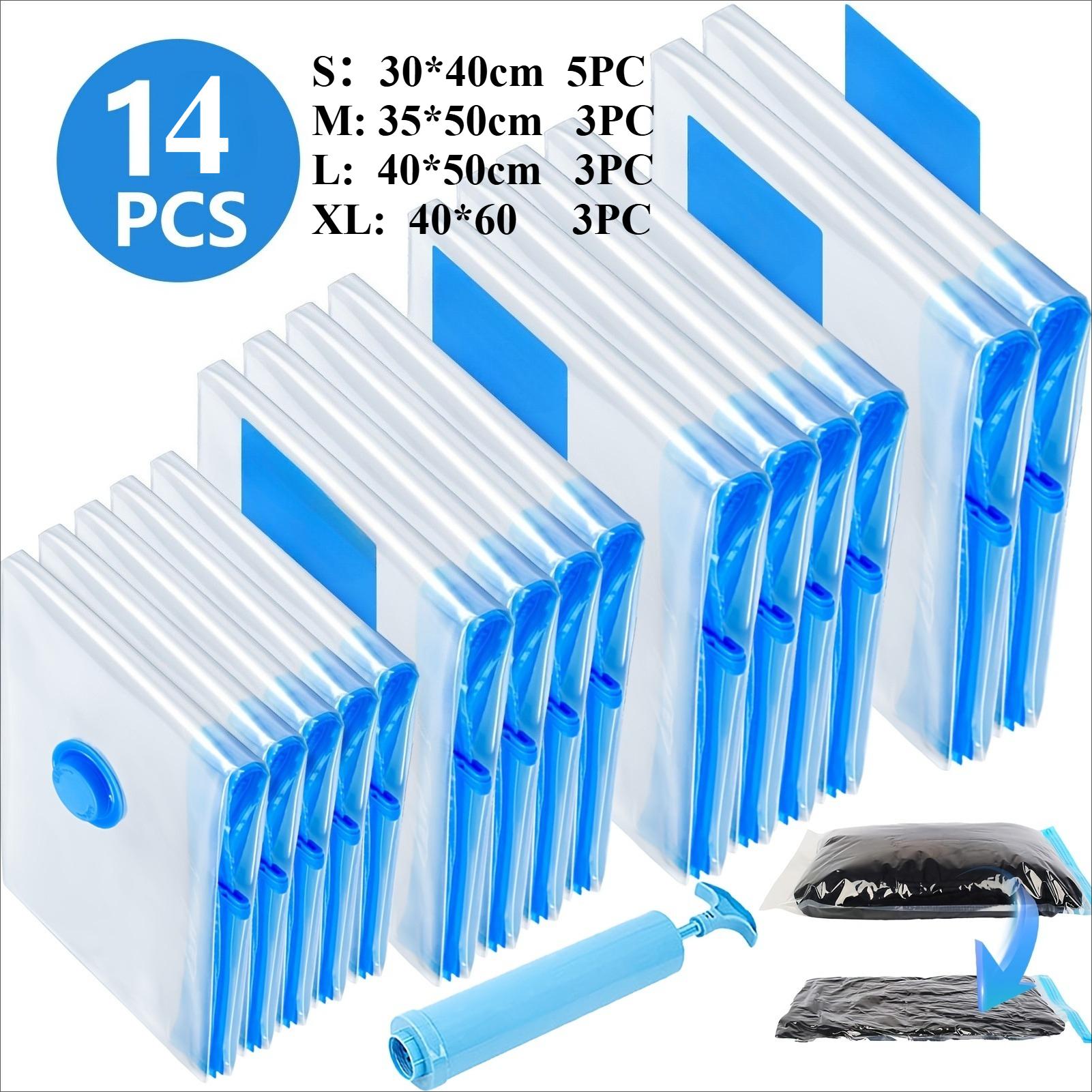 Image of 14 Vacuum Storage Bags In 4 Sizes, Including A Vacuum Pump, Clothing Vacuum Sealer Bags, Travel Packing, And Home Bedding Vacuum Bag Organizer