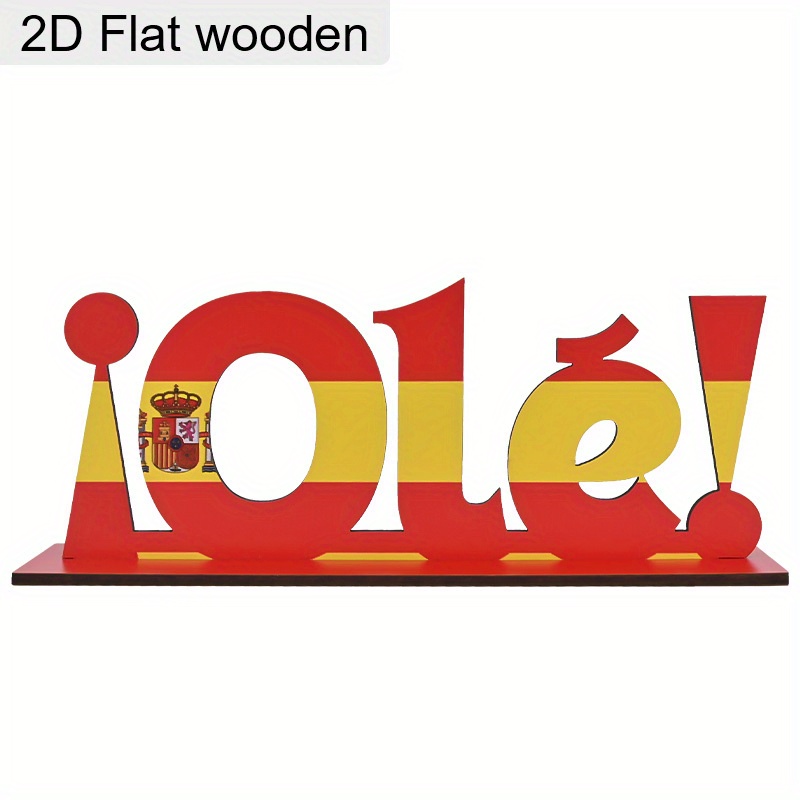 TEMU 2d Flat, 2d Flat Spanish "" Welcome Sign, Holiday Gift, Wooden Centerpiece, Sewn Gift Table, Wooden Printed , Perfect For Home Decoration, 2d