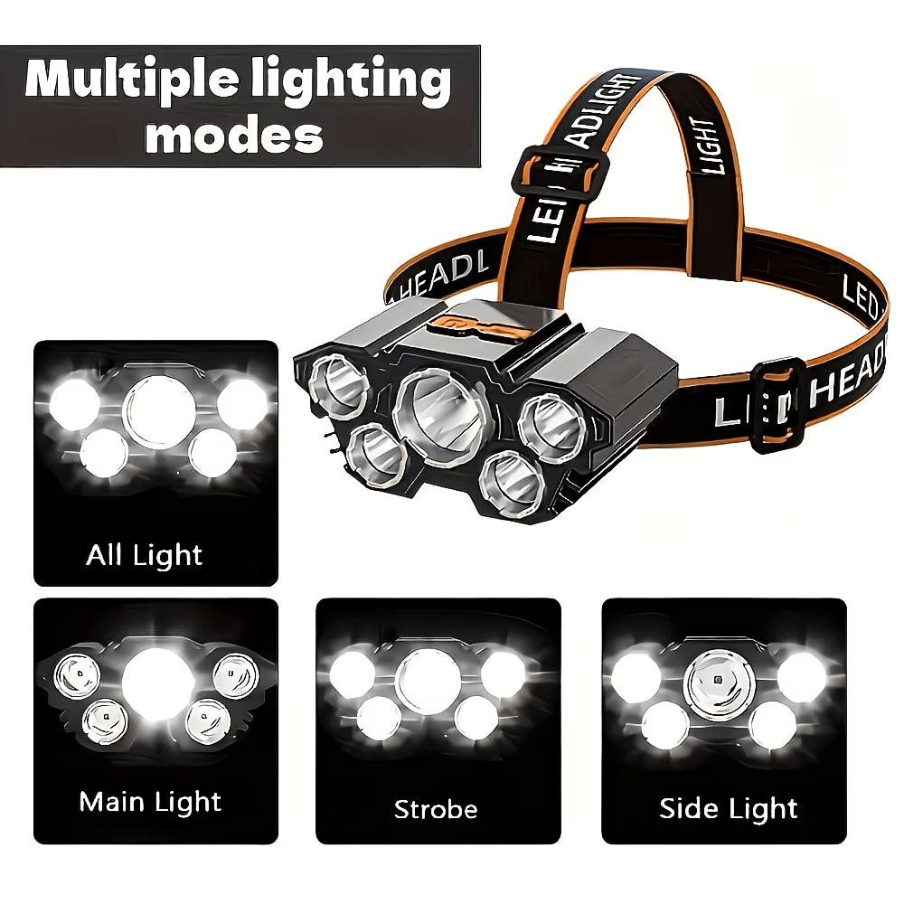 5 LED Home Improvement Flashlight with USB Rechargeable Battery