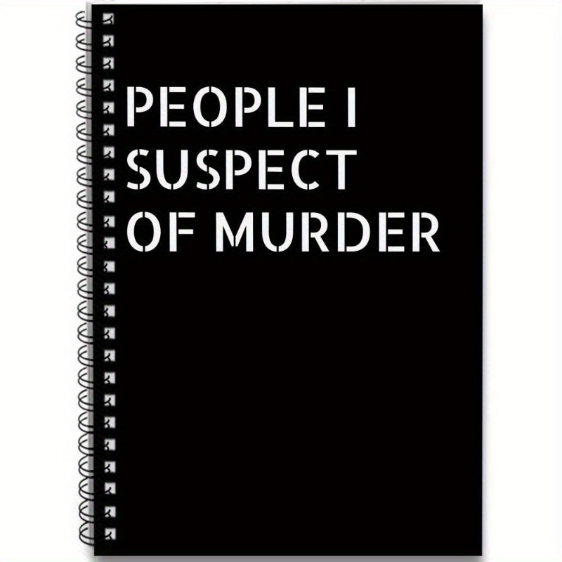 TEMU Subject Notebook 1 A5 Spiral Notebook - Detective Theme Writing Journal With Perforated Pages And Hardcover, 100 Page Mini Detective Diary For