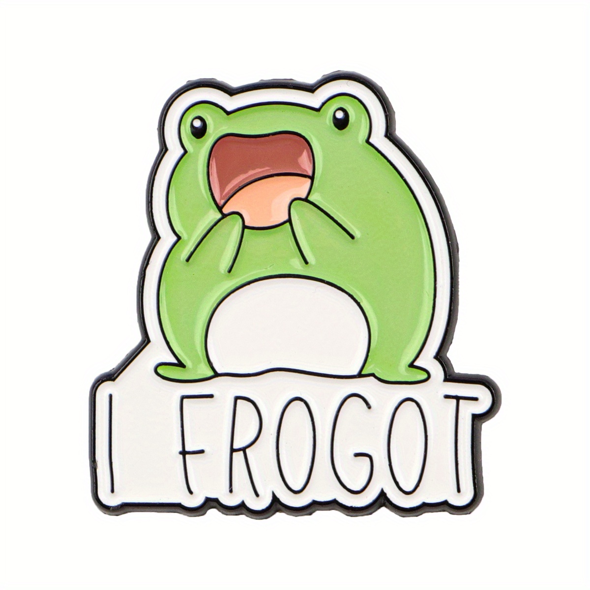 1pc Cute Frog Enamel Lapel Pin Brooch - Alloy, Ideal For Backpacks & Bags, Perfect Gift For Valentine's Day & Day, Backpack Accessory|frog Theme Decor| Alloy Brooch Suitable For Men And Women.