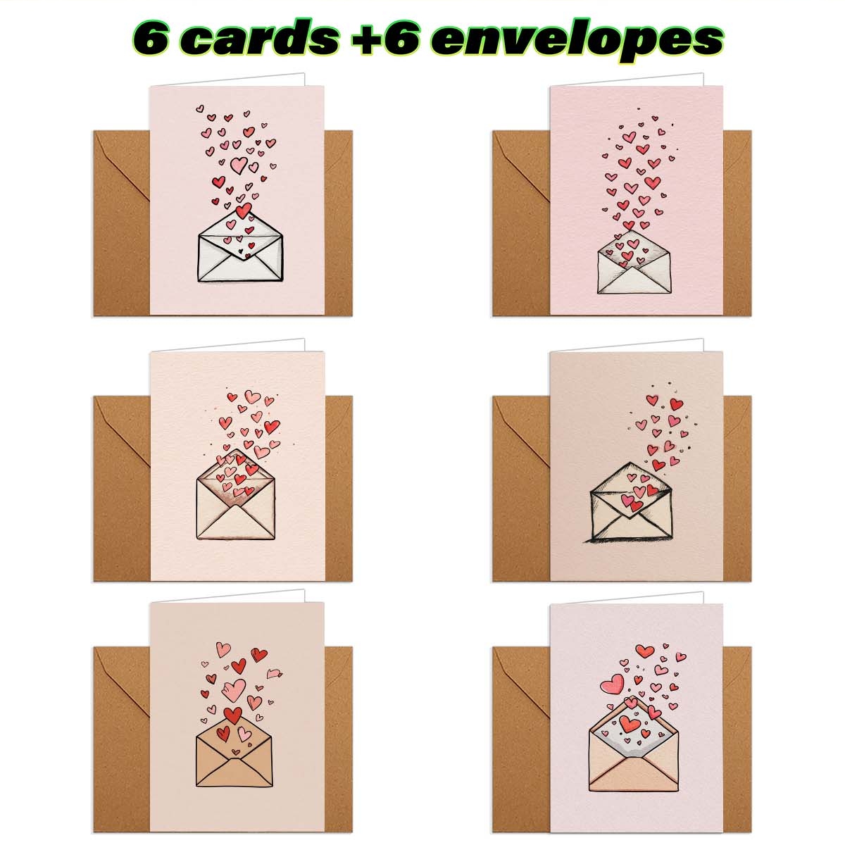 TEMU 1 Set/12 stuks/24 stuks Valentijnsdag Enveloppen, Hartvormige, Liefdeskaarten, Berichtenkaarten voor Familie en Vrienden