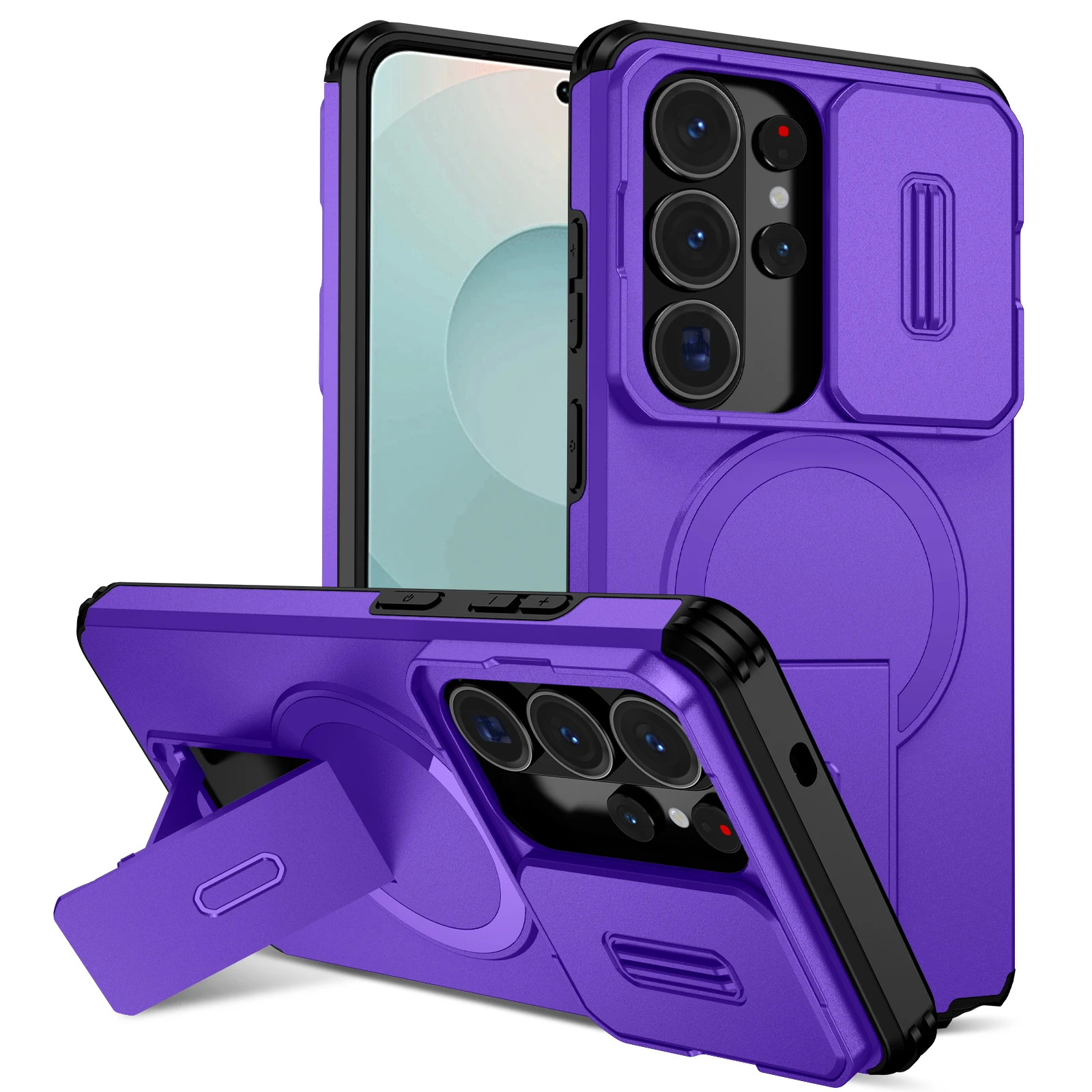 TEMU Phone Case: Phone Case Suitable For Suitable For Galaxy S26 Ultra S26 Plus S26 S25 S24 Ultra Fe Camera Control Cover Kickstand Magnetic