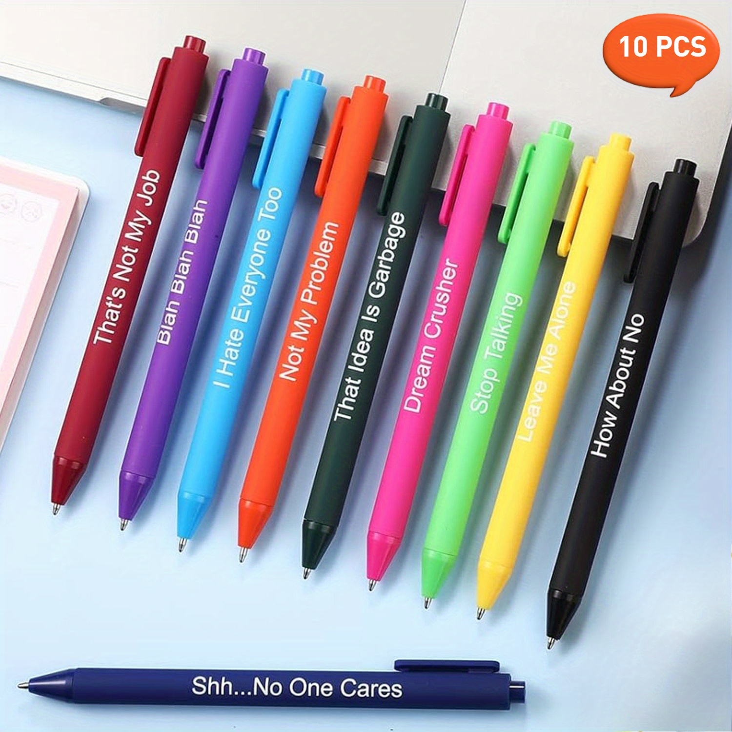 Image of 10/40pcs Funny Ballpoint Pens Set Swear Word Daily Pens Novelty Pens Dirty Word Rude Complaining Quotes Pens For Christmas Gift Colleague Coworker Office Supplies, Black Ink()