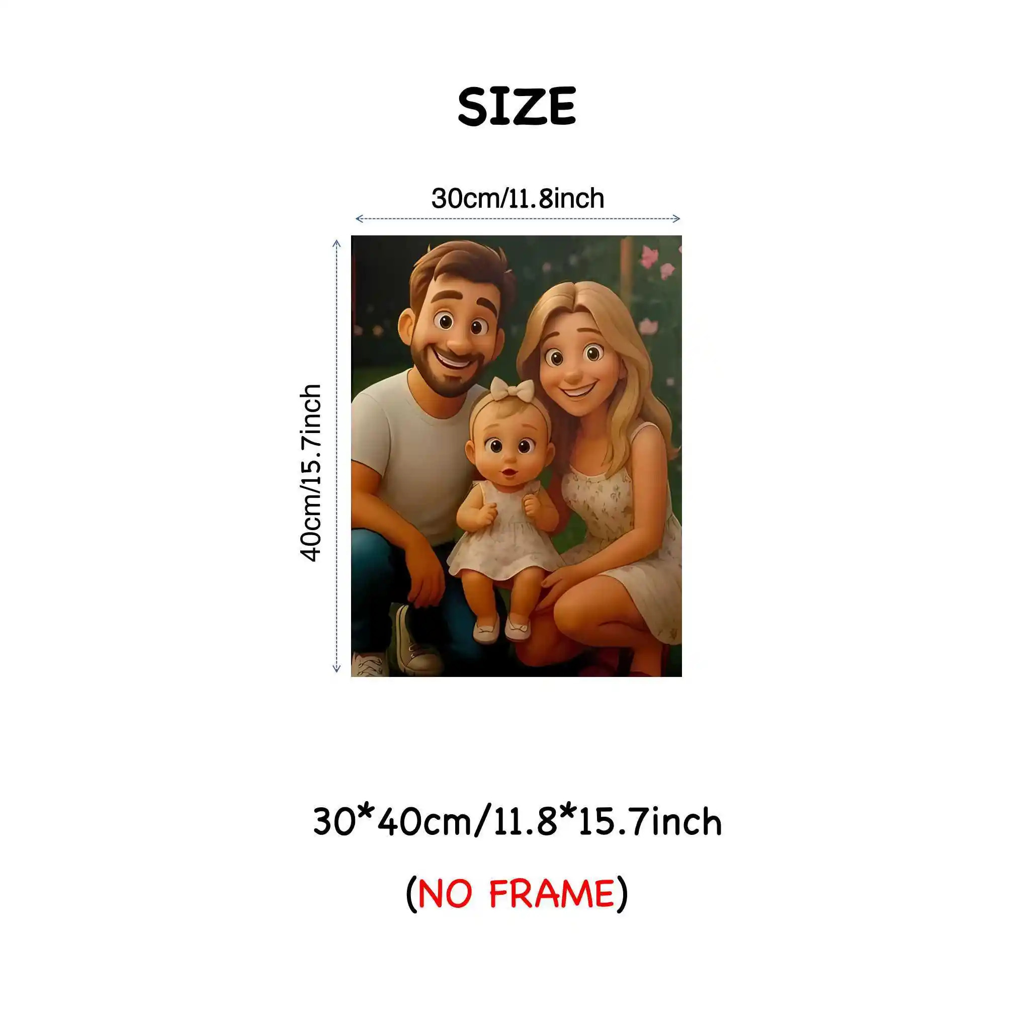 TEMU Custom Animation Style Family Portrait- Moments- Personalized Wall Decoration- Suitable For Living Room, Bedroom- Holiday Gift, - Creative Gift