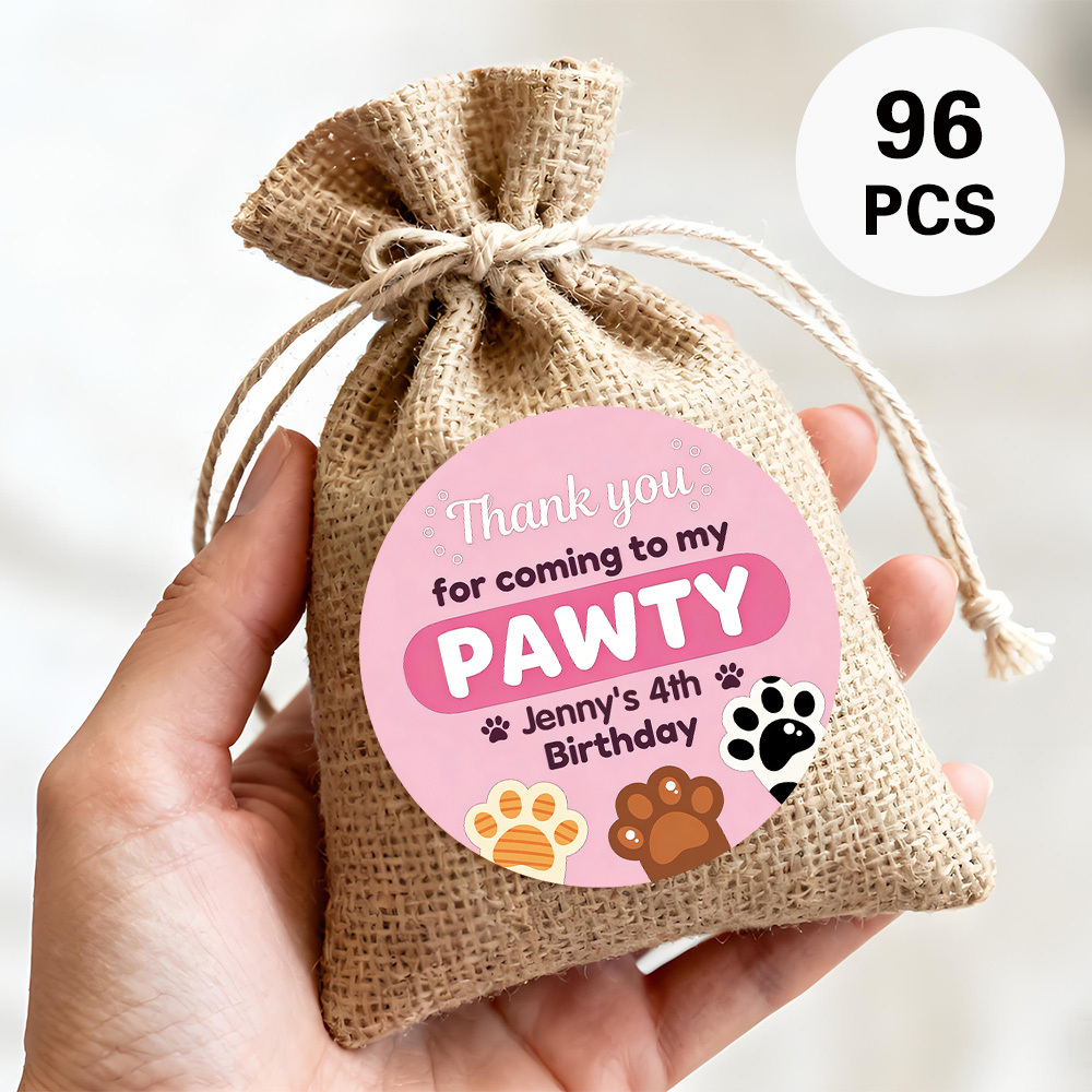 TEMU Custom 48/96pcs Birthday Theme Round Stickers, Personalized With Name Etc. Design With , Suitable For Birthday Parties, Theme Gatherings, Favor