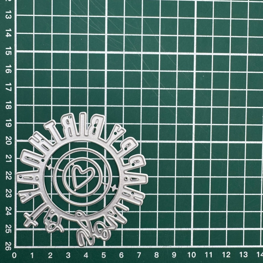 Happy Birthday Round Cutout Metal Cutting Dies For Diy Scrapbooking Card Making Stencils Embossing Craft Decoration