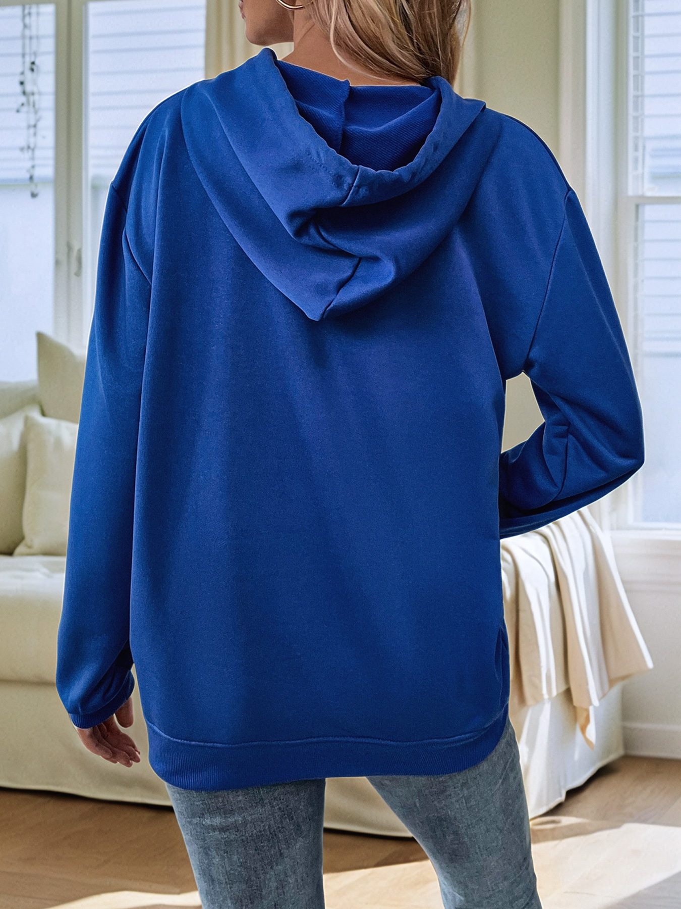 womens royal blue letter o graphic hoodie Temu Pakistan