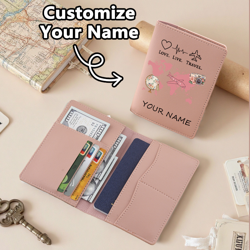 TEMU para pasaporte con forma de avión personalizable con y texto - Disponible en varios colores, personalizable con y texto. Se puede usar como para