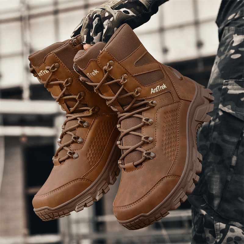 botas de caminhada táticas reforçadas para homem sola de Temu