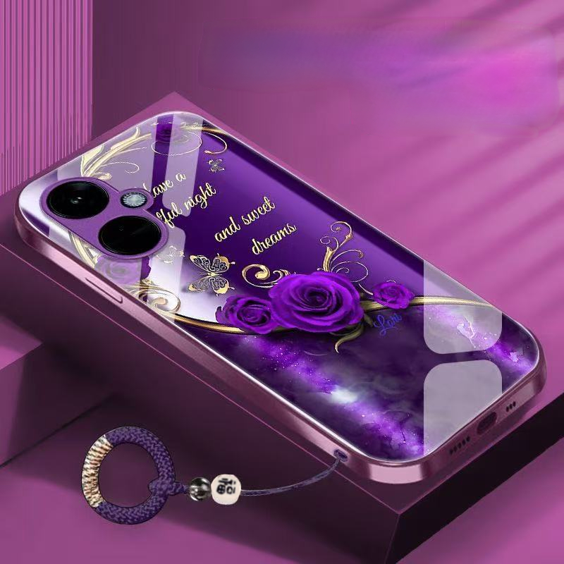 TEMU Phone Case: Elegant Blue Rose With Ring Strap Phone Case - Compatible With Iphone 17/17 Pro/17 Pro Max/16/16 Pro/16 Pro Max/ Plus/15 Pro/15 Pro