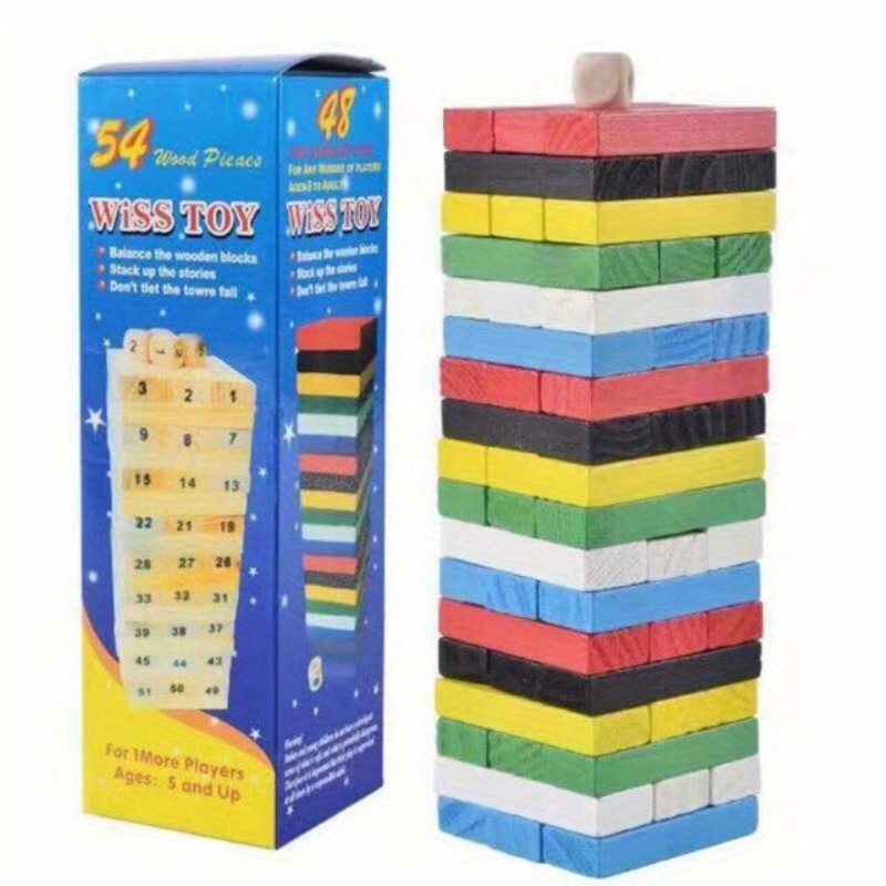 TEMU Stacking Blocks Toys Wooden Puzzle Toys For Kids Shape Sorting Color Matching