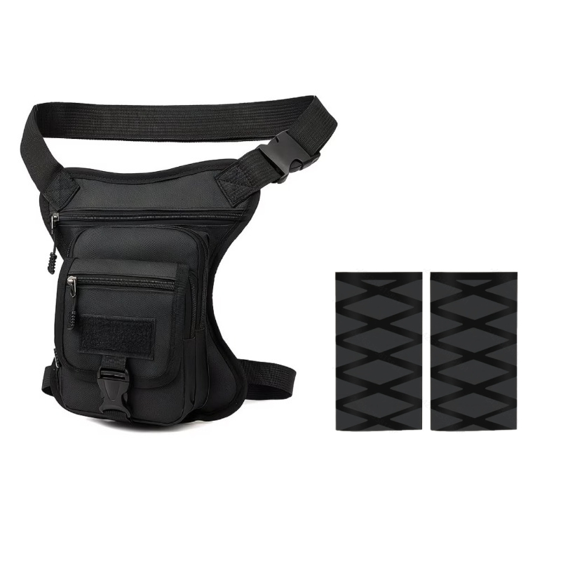 TEMU Adjustable Cross Leg Strap Tactical Thigh Bag, Men's Outdoor Motorcycle Waist Pack, Wear Resistant For Hiking Cycling, Free Gift Heat Shrink