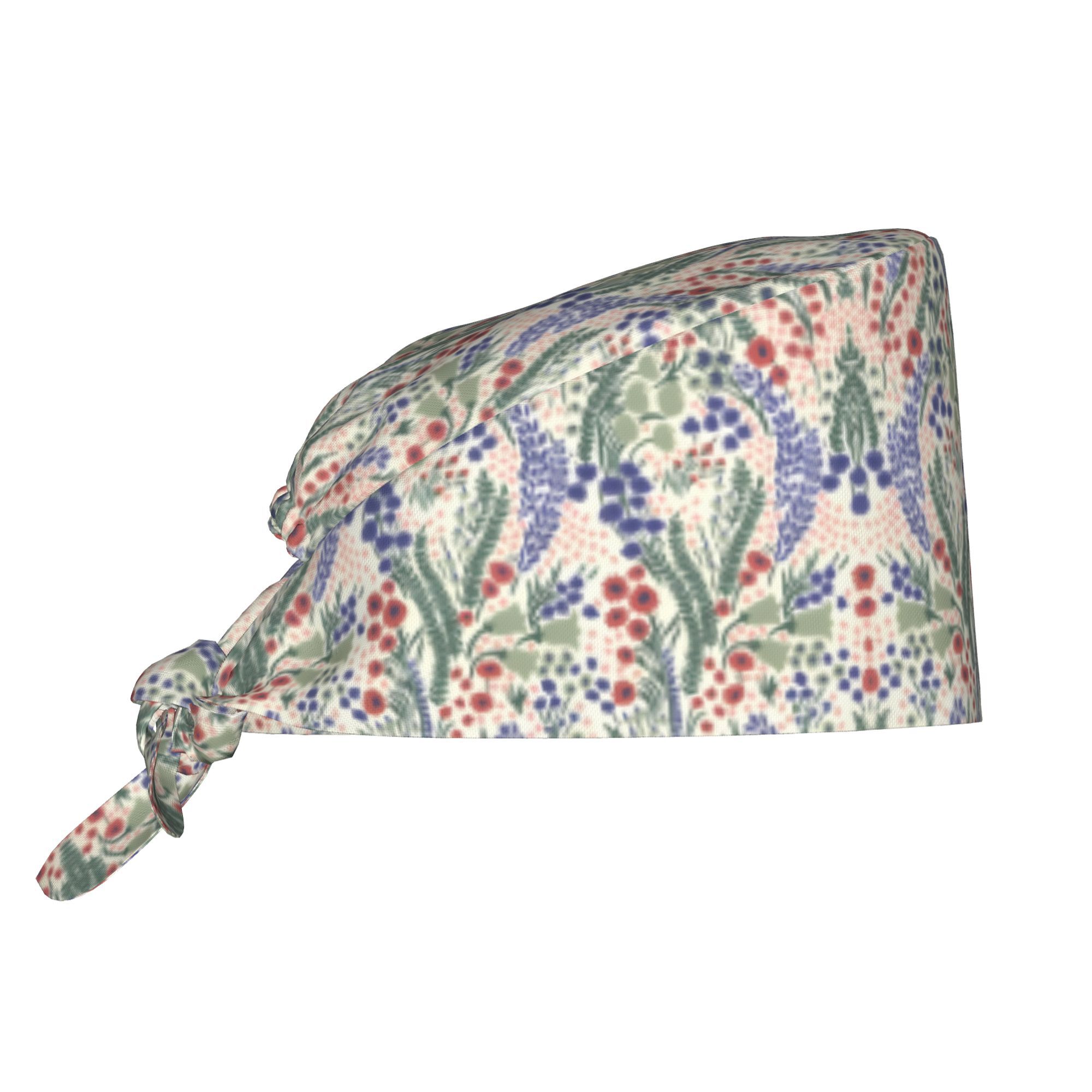 TEMU 1 gorro de trabajo estampado con plantas y flores , un elegante pañuelo para hombres y mujeres, con trasero ajustable, ideal para enfermeras y