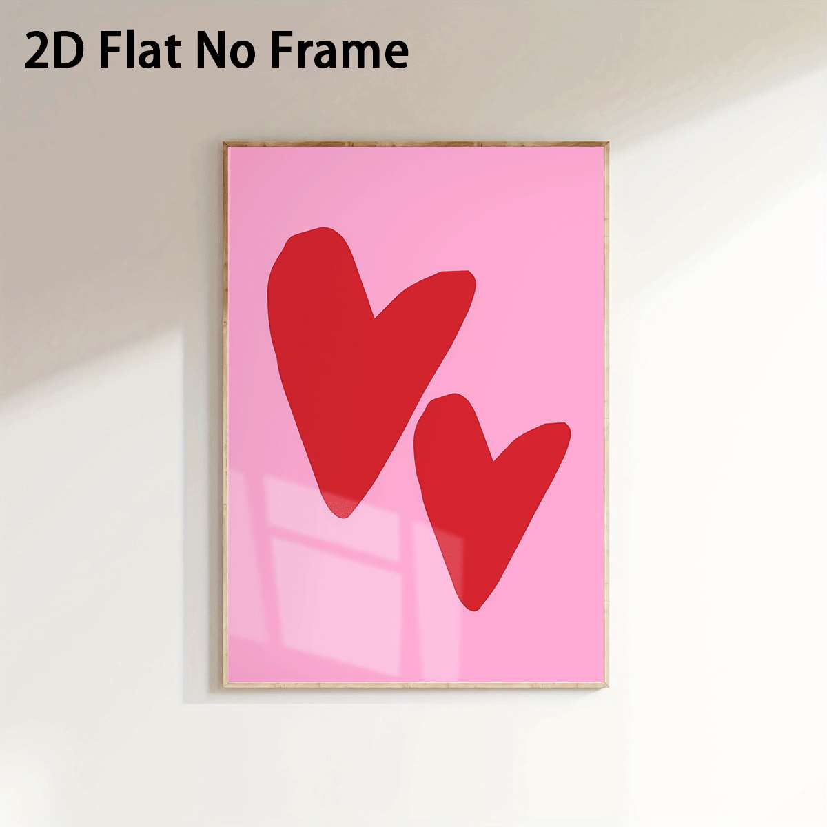 TEMU 1pc 2d Flat Prints Heart Theme Art Posters Minimalist Style Wall Decoration Unframed Canvas Printing Home Decoration Hanging Pictures Room