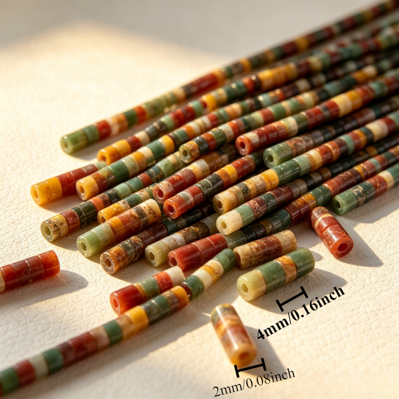 Natural Red Pine Flat Round Stone Loose Beads for Jewelry