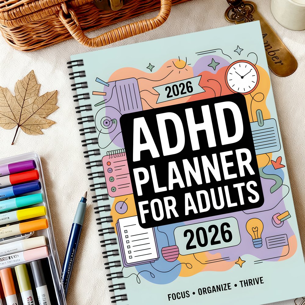 E-shop 1 Stück Ästhetischer ADHD-Planer für Erwachsene & Frauen – Spiralgebundener Neurodivergent-Produktivitätsorganizer mit Tages--Liste,