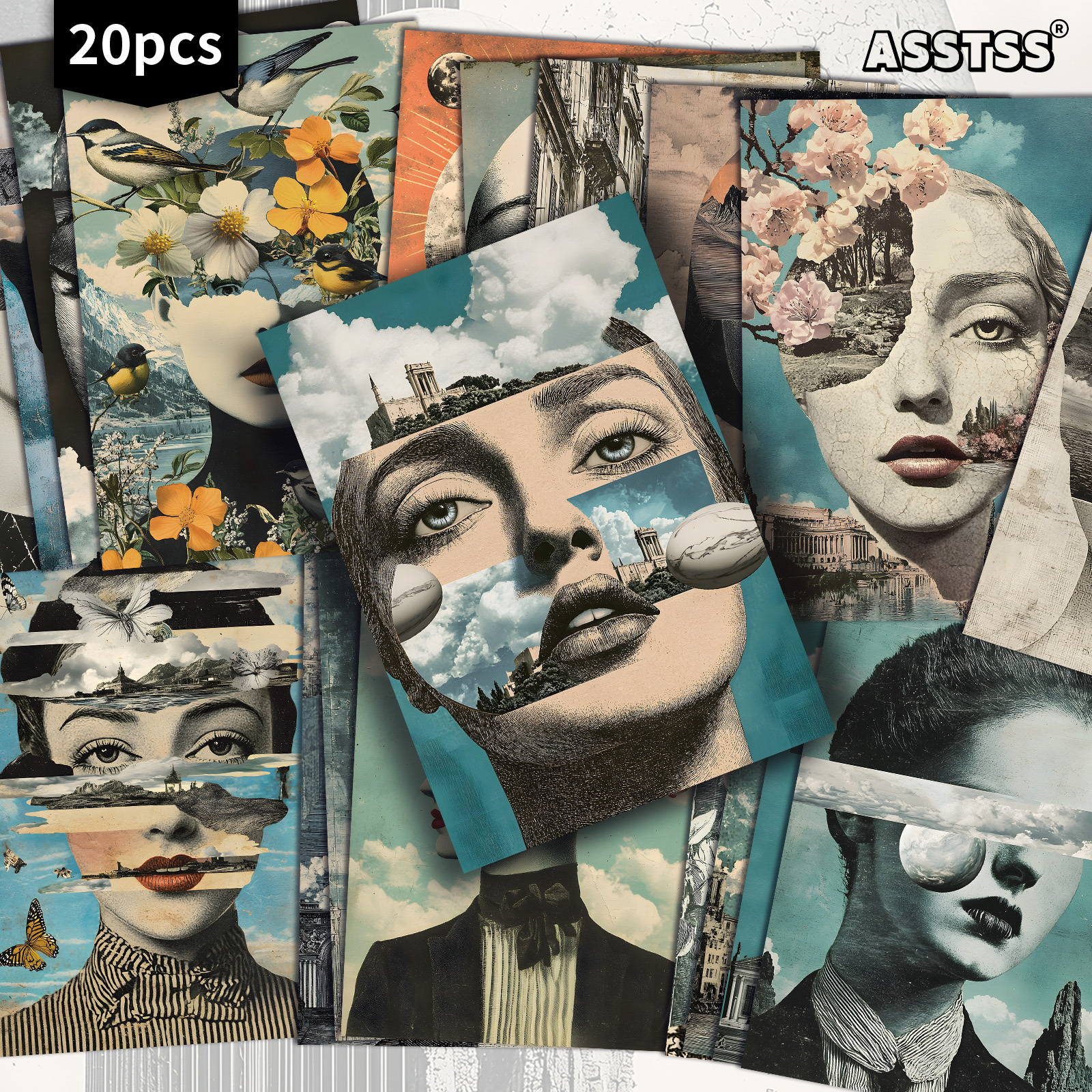 TEMU 20pcs Asstss Retro Pinup Postcards Suitable For Scrapbooking & Junk Journals - 4x6 Vintage Female Flower & , Classic Collectible Decorative