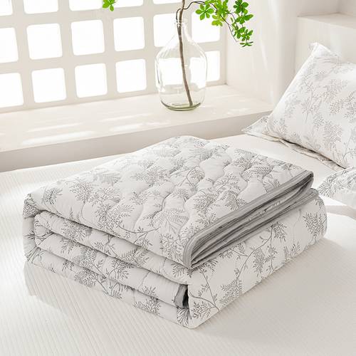 item picture 1pc gray leaf vine summer cooling quilt breathable and washable summer air conditioning quilt for home and use