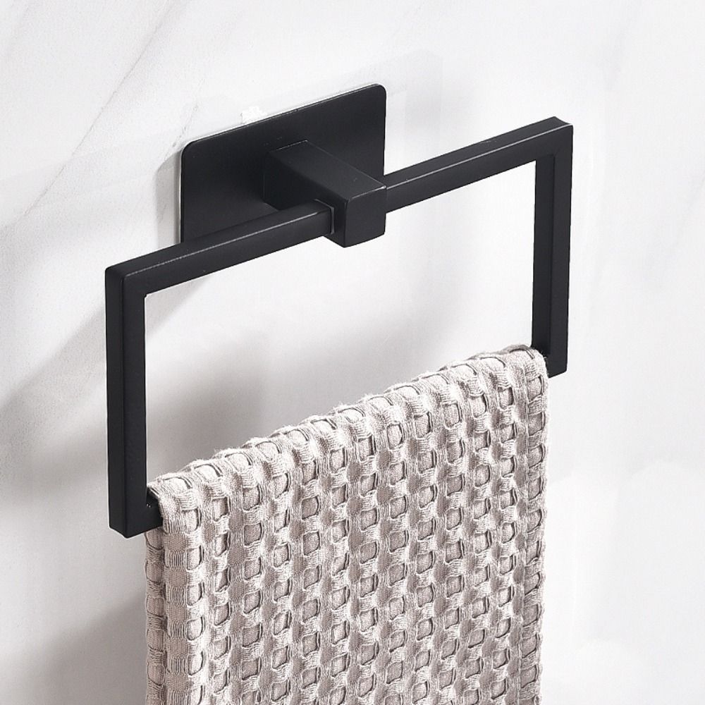 E-shop Stanzfreier Handtuchring, Schlicht, Rostfrei, 180 Grad Wendbar, Badezimmer Handtuchhalter, Edelstahl, Belüftung, Haushalt