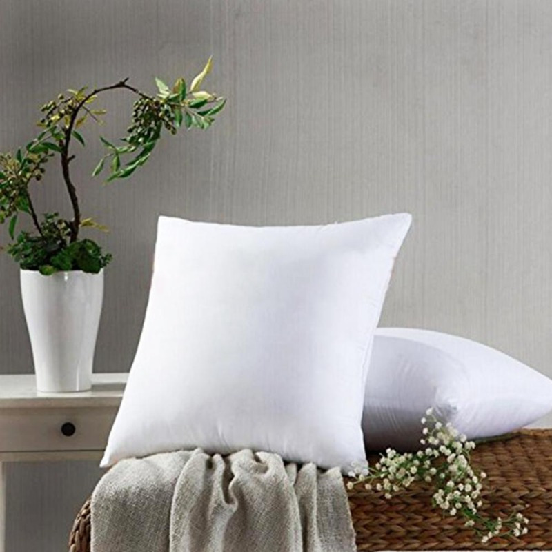 Lot de 2 housses de coussin de qualité supérieure, super douces, décoratives, 66 x 66 cm (européen, blanc