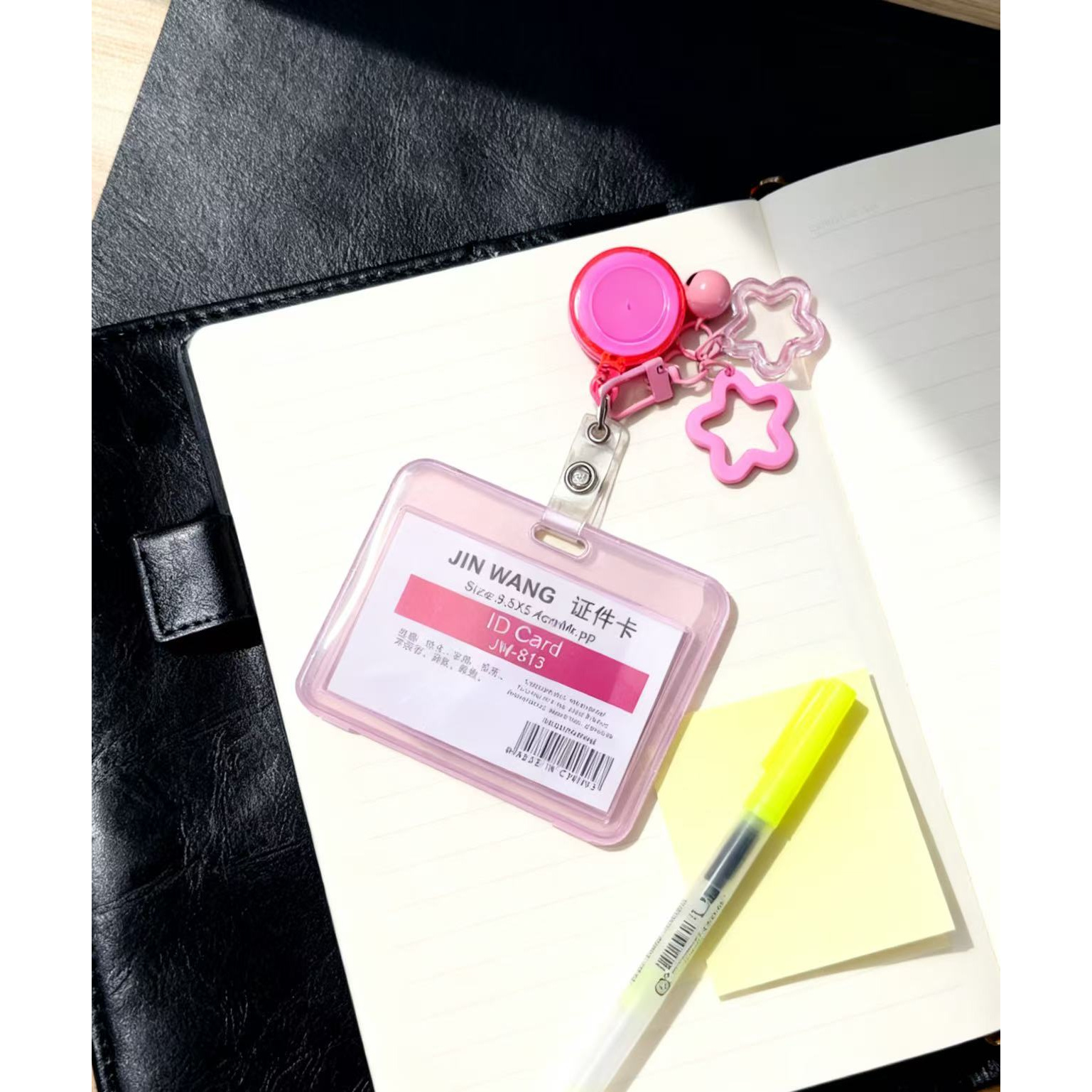 TEMU Porta carte 2D per scuola, ufficio, tesserino di lavoro, foto passaporto, patente di guida - Custodia portatile con linguetta estraibile