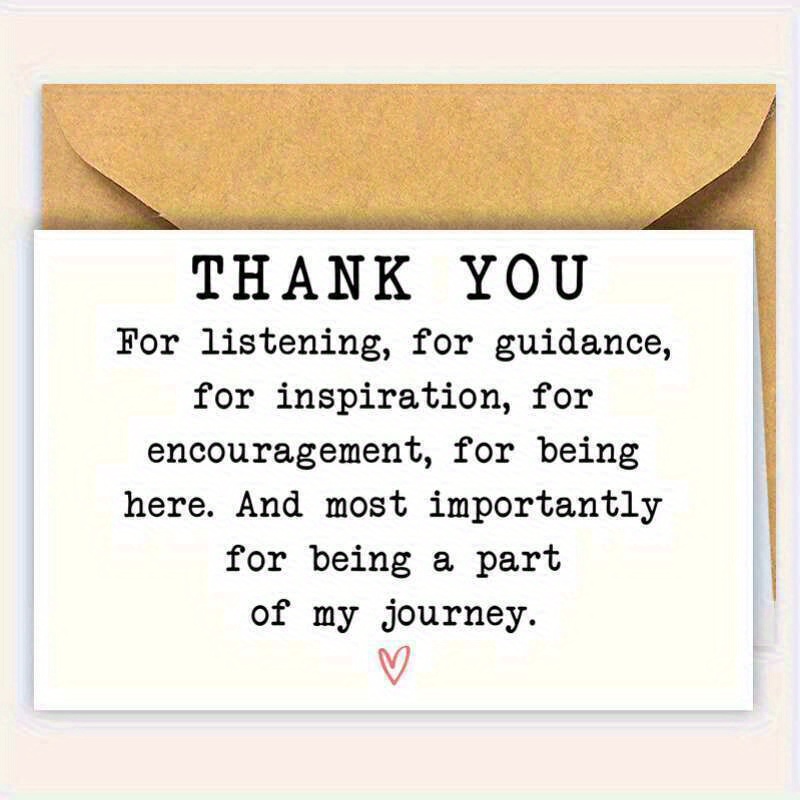 TEMU Elegant "thank You" Note With Envelope - High-quality Paper, , Teachers, Bosses, , Colleagues - Ideal For Teacher Appreciation Day, Boss's Day,