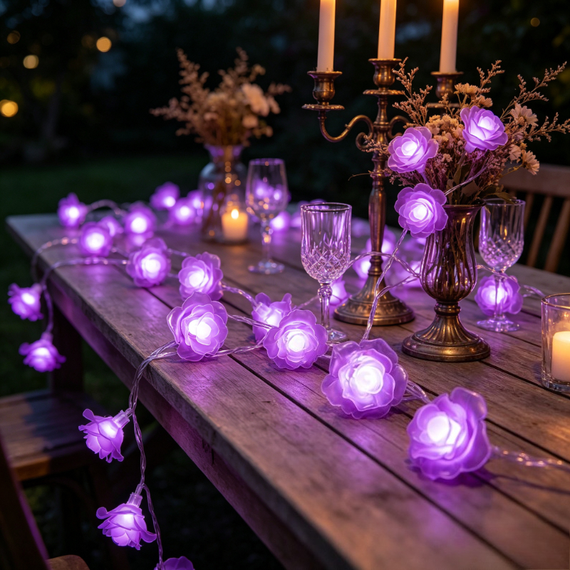 TEMU Guirlande Lumineuse à Cordon Super Adaptée pour Placement sur Bureau, Guirlande Lumineuse à Corde Rose , 20/40 LED pour Décoration de Noël pour
