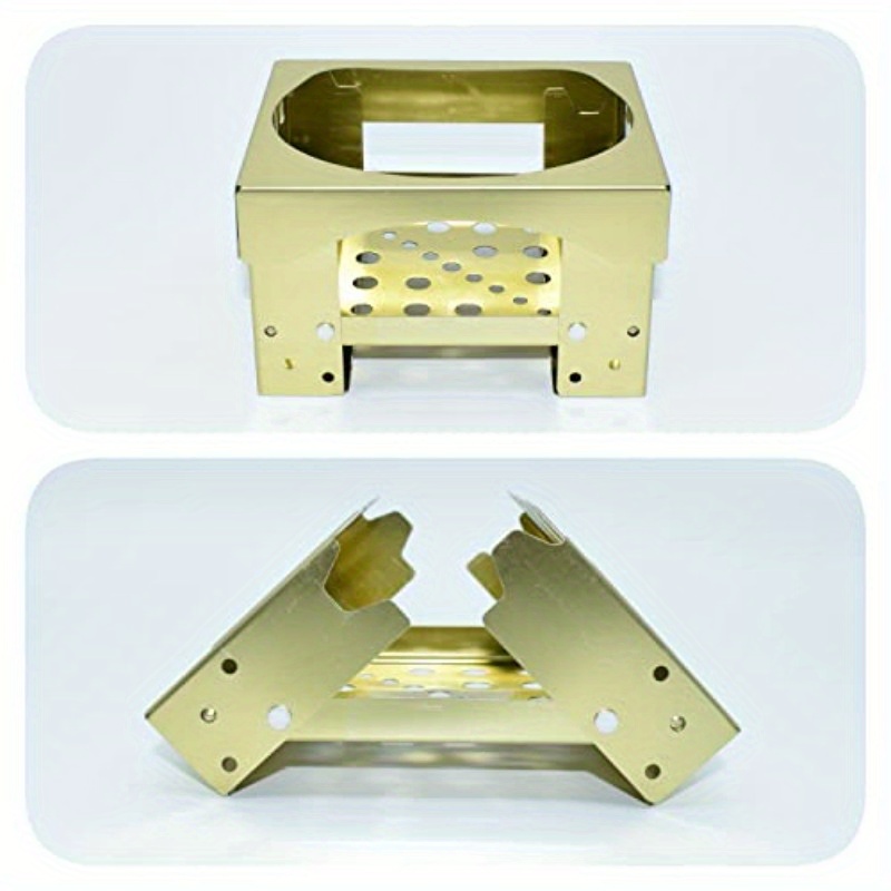 Ultralight Camp Mini Pocket Folding Stove - Compact Portable Camping Stove with Ventilation Holes, Durable Metal Construction for Backpacking, Hunting & Outdoor Adventures, Camping Stove Portable, Adventure Gear, Sleek Metallic Finish, Sturdy Metal Construction