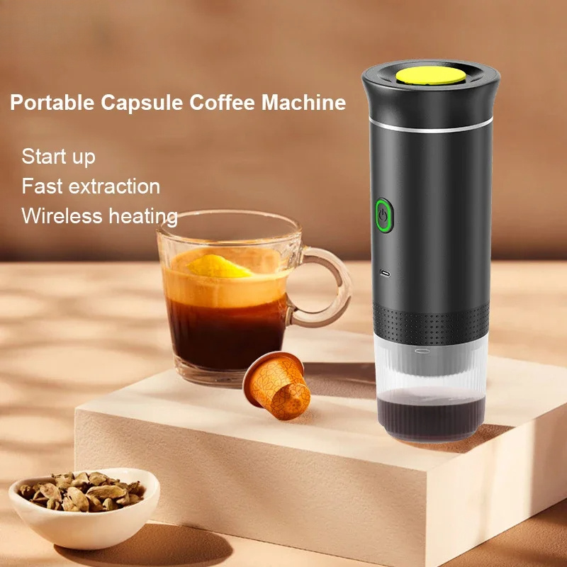 1pc Mini Coffee Maker, Portable Electric Wireless Heating Compact Machine  Making, Desk Coffee Appliance, Single Serve Coffee Machine, Wireless