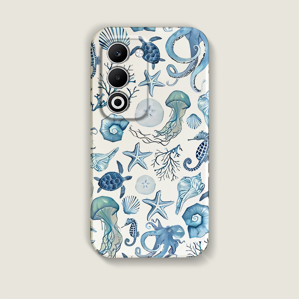 TEMU Sea Turtles Jellyfish Starfish Film Hard Phone Case For Oppo Oppo A5 Cover Casing Smartphone Cellphone Protector