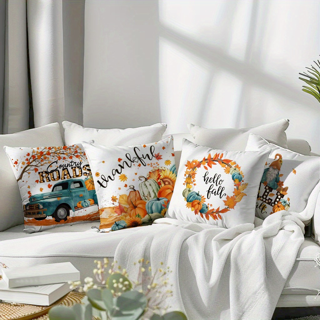 Benjia Lot De 4 Pièces Housses De Coussin Déco Automne