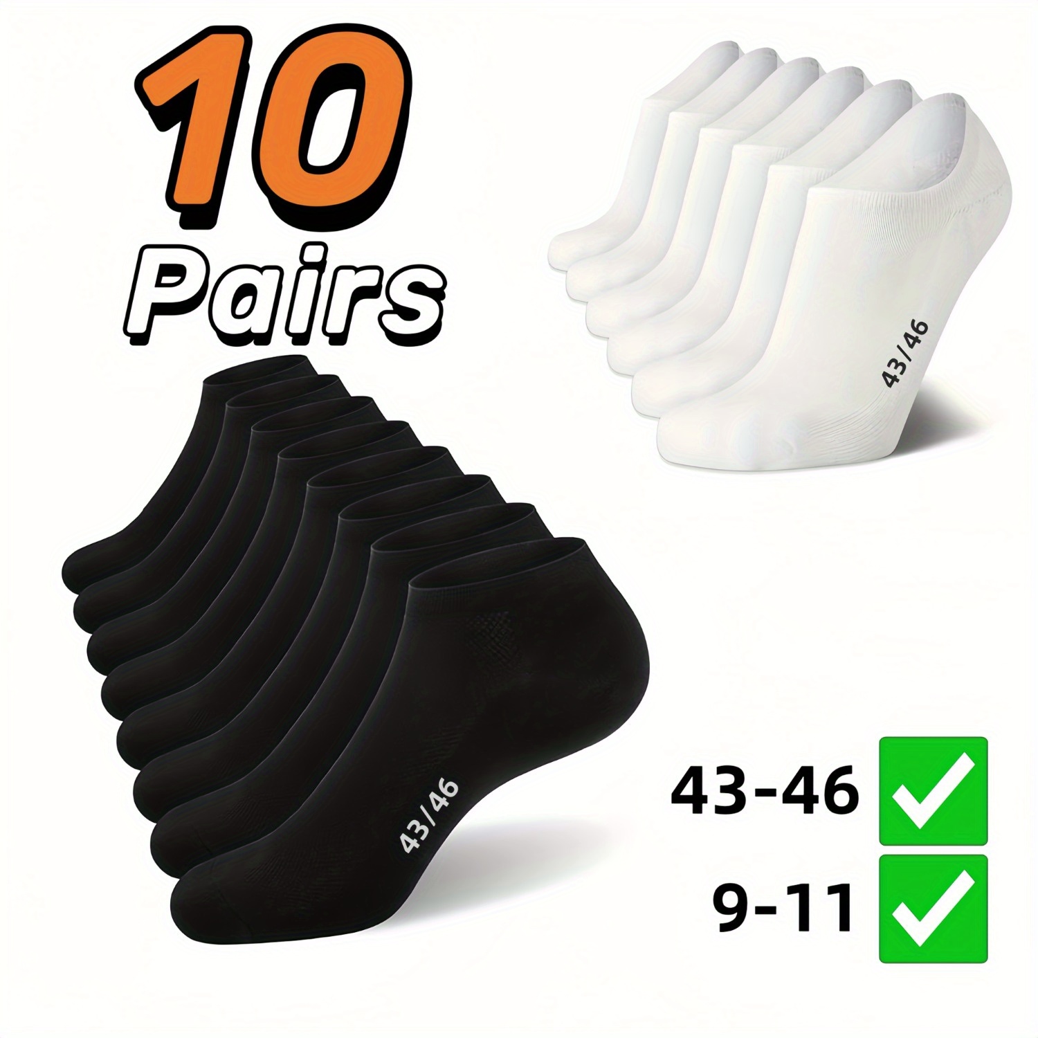 E-shop 5/10 Paar Herren Low-Cut Sportsocken mit Anti-Rutsch-Grip, Atmungsaktives Feuchtigkeitsableitendes Design für Laufen und Freizeit, Größe 9-11