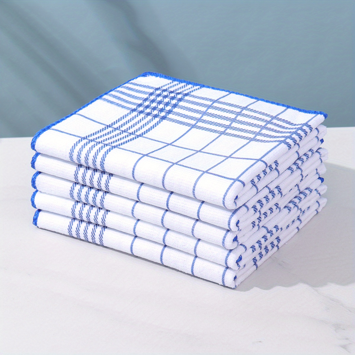 TEMU 5/10pcs Set Of Absorbent And Dish Towels, Large Size 40 X 60cm For , Suitable For Coffee Machines, Kitchen Tea Towels, Plaid And Checkered