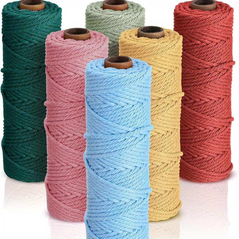 6 Rolls Tassel Rope 3mm X 32. Tassel Rope Colorful Yarn String Set For Diy Wall Plant Hooks Crafts Knitting Supplies, 6 Colors (pastel Colors)