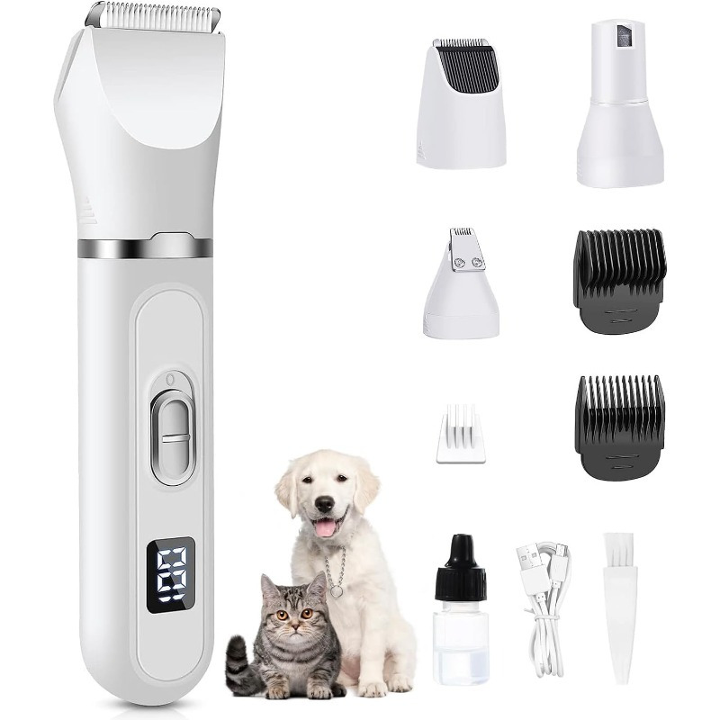 

1 Set Pet Clipper Claw Grinder Led Display With 4 Heads 2 Guide Combs