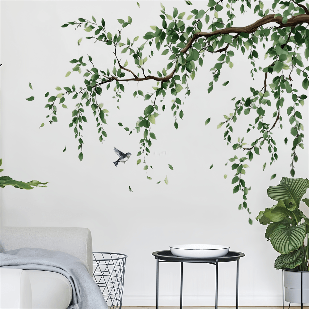 Realistic Tree Branch Wall Decals With Bird Pattern Self Adhesive Pvc Wall Stickers For Home Decoration, Office Decoration, Room Decoration