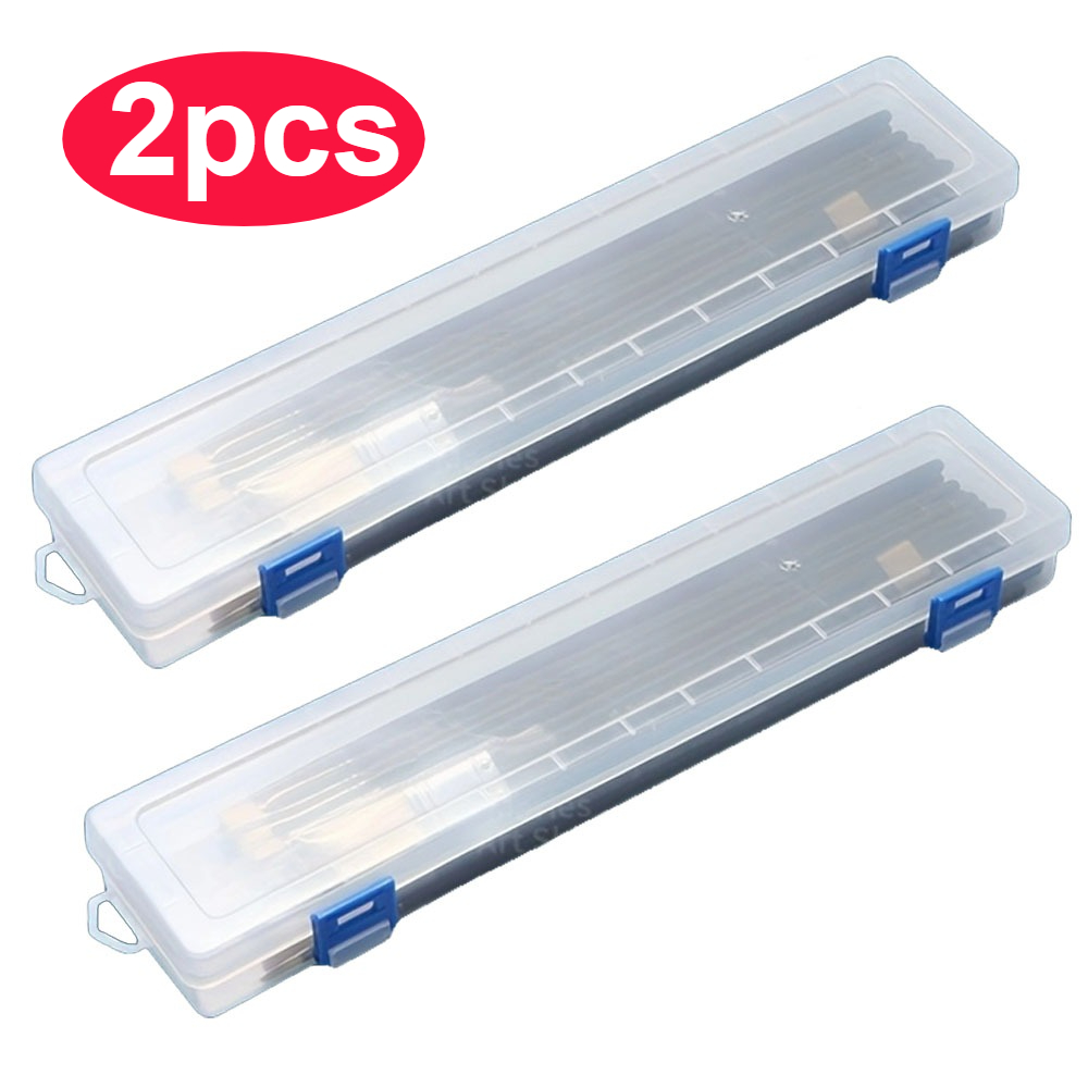 TEMU Large Paintbrush Storage Box, Available In 1/2pcs Sets. It Can Store Long-handled Brushes, Colored Pencils, Watercolor Paints, Crayons, Chalks,
