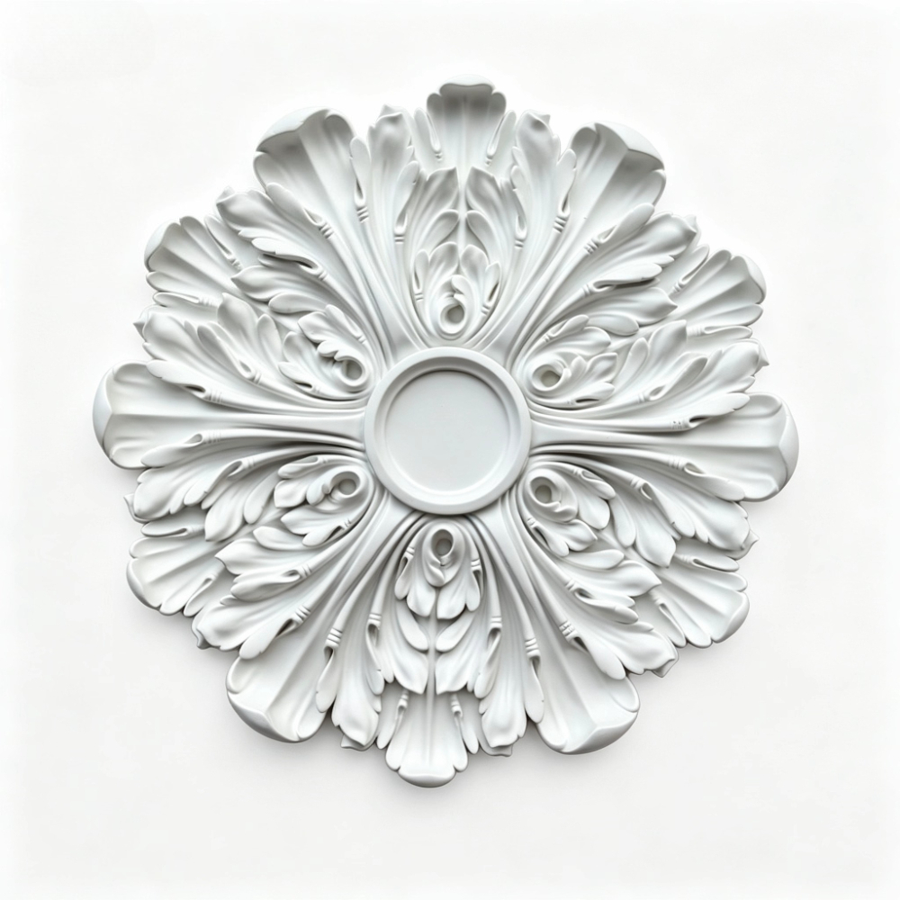 TEMU 1pc 3d Light Luxury Pu Ceiling Decoration Medal, Suitable For Indoor Ceilings And Walls, With Lighting/ceiling Fans, Home Decor And Additions,