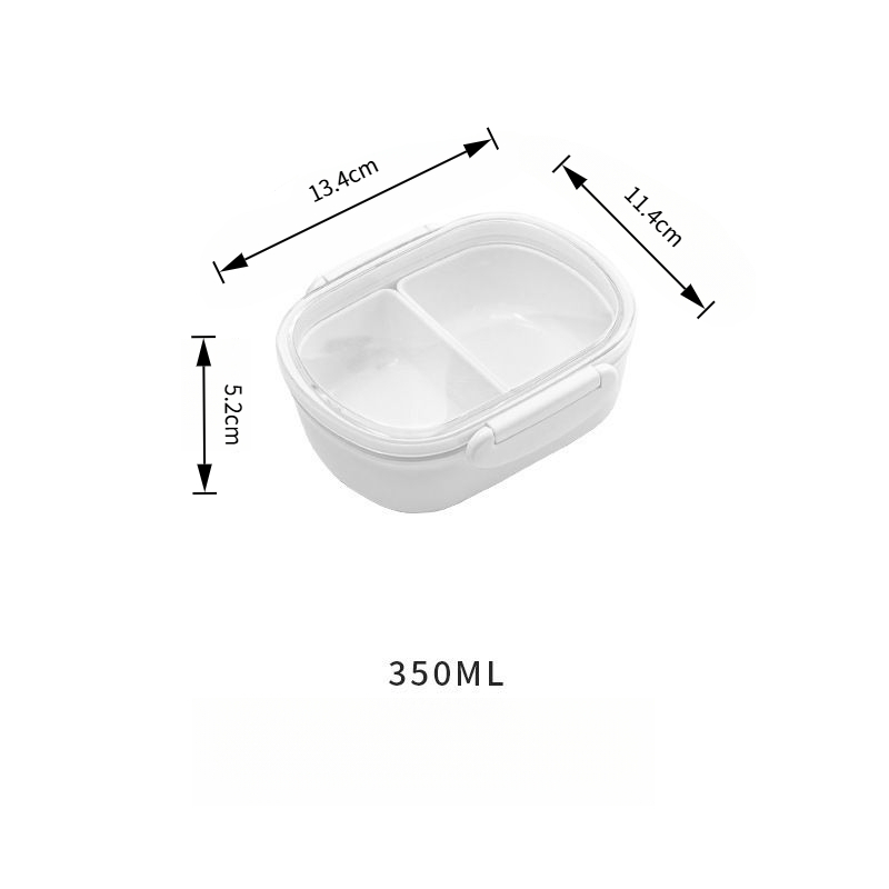 TEMU Contenedor Bento Portátil de 1 pieza con Dos Compartimentos, Lonchera con Cierre a Presión Resistente a Fugas, de Almacenamiento Reutilizable