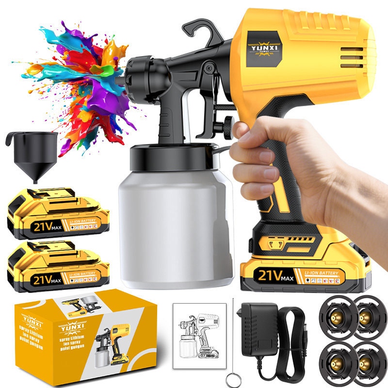 Image of Yellow Electric Paint Sprayer, Very Suitable For Furniture, Cabinets, Fences, Walls, Garden Chairs, Etc. Easy To Clean, Perfect For Wall Art And Furniture Painting. , Durable And Long-lasting