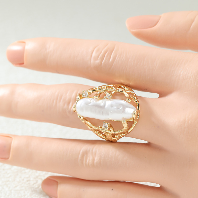 Women's Vintage Golden Long Statement Ring, Elegant Gift
