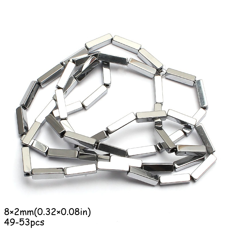 TEMU 49-53 piezas de cuentas de piedra natural y surtidos de cuentas, cuentas separadoras sueltas de rectangulares y coloridas, para dijes,