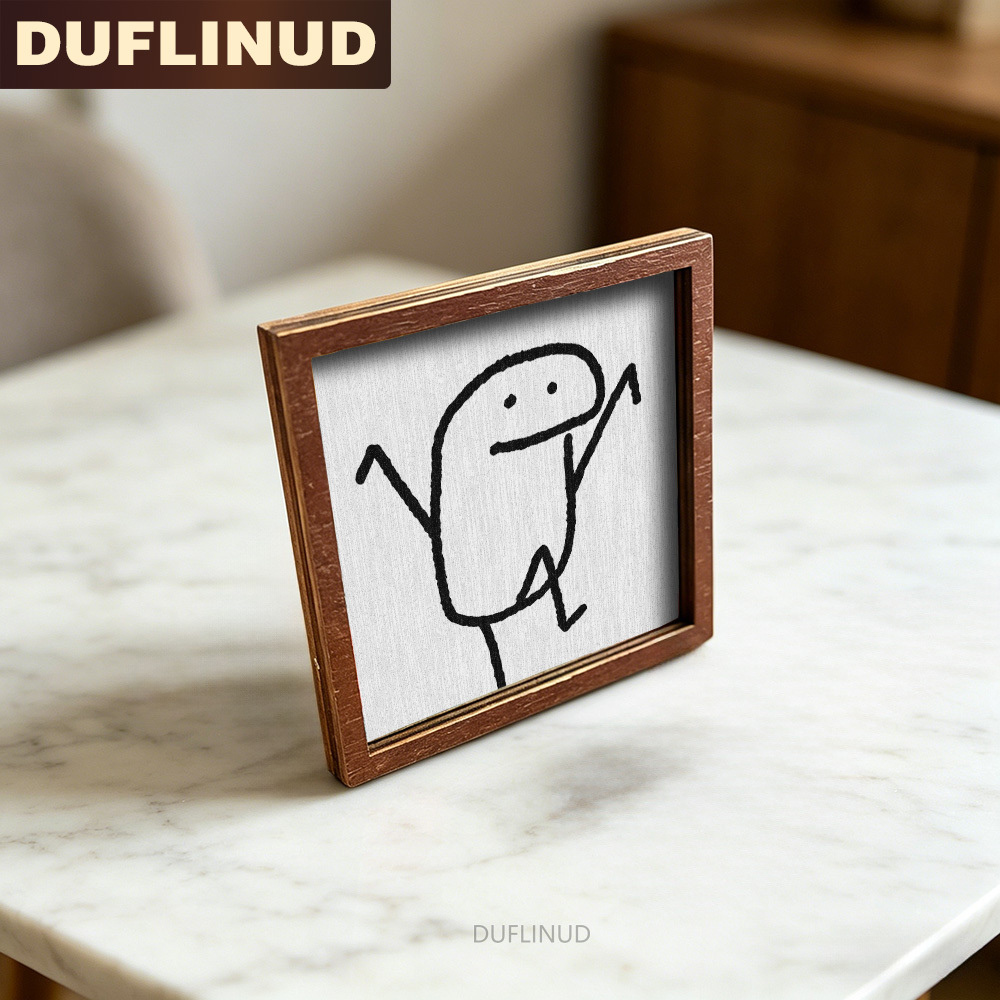 TEMU Aimants de réfrigérateur en bois DUFLINUD - Mini aimants carrés de bonshomme allumette avec dos, grain de bois, adaptés à la décoration de porte