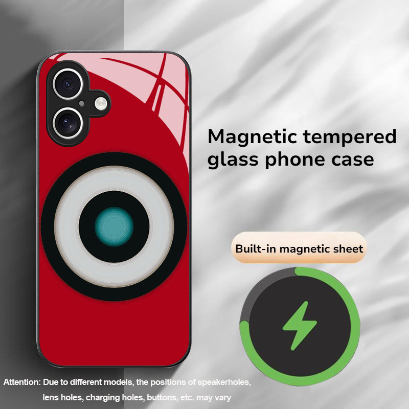 TEMU Phone Case: Trendy Innovative Pattern Magnetic Tempered Glass Phone Case, Compatible With Iphone X/xr/xs/xs Max/11/12/13/14/15/16/17