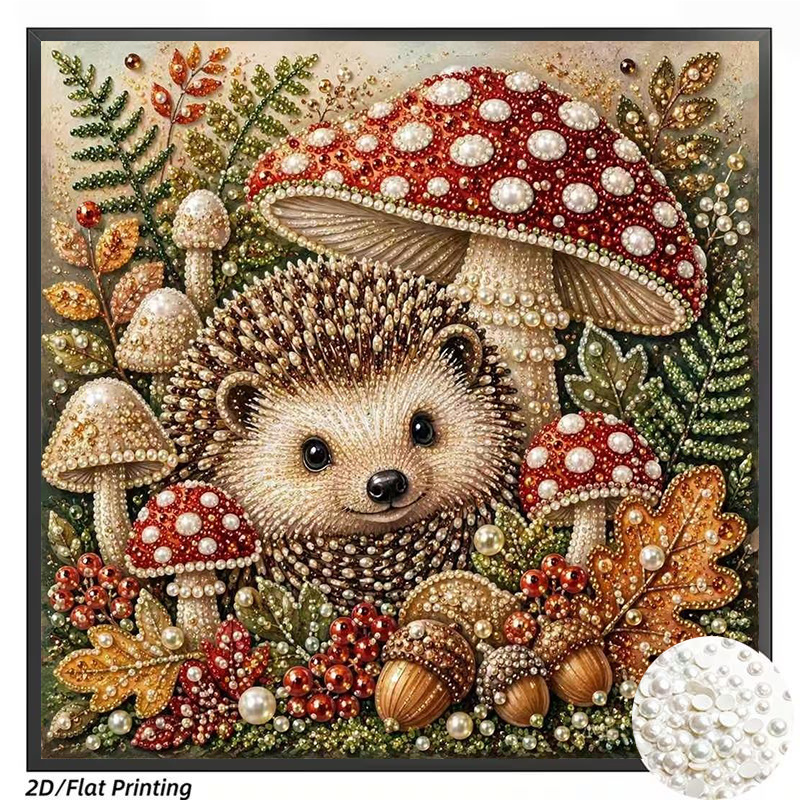 TEMU Kit de peinture de perles cadre, 1 pc, avec un et de hérisson et de forêt de . C'est un d'art engageant et facile, mesurant 11,8 x 11,8 pouces,